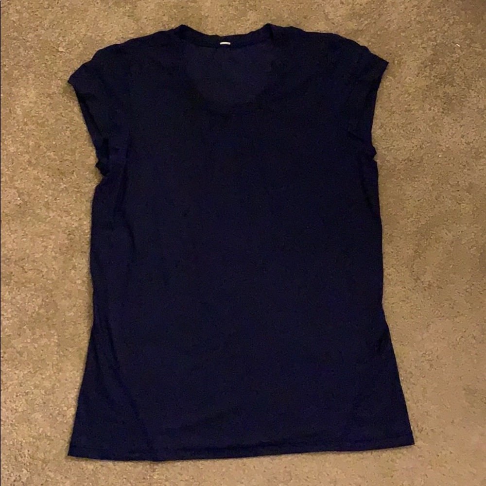 Navy lululemon cap sleeve tee shirt